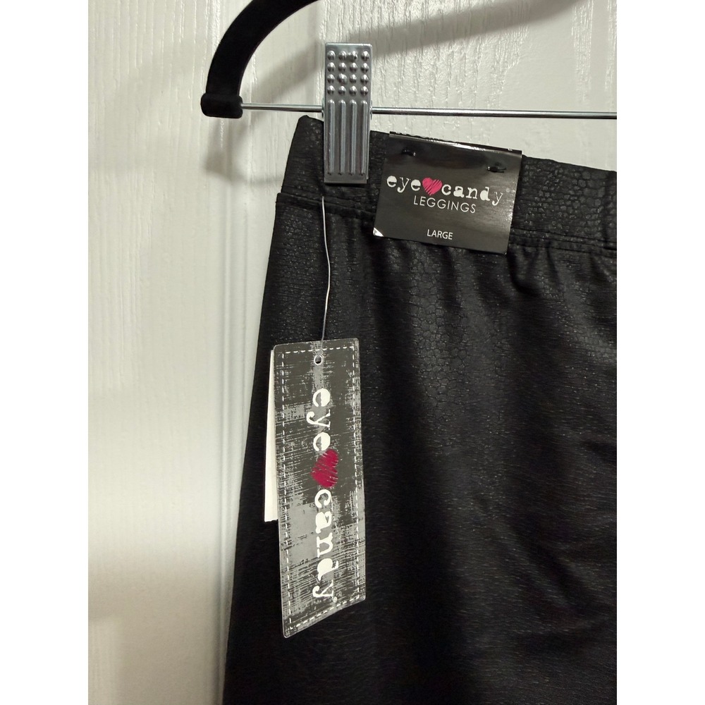 NWT Eye Candy Black Pebble Texture Leggings Pants Women's Size L - Picture 4 of 14